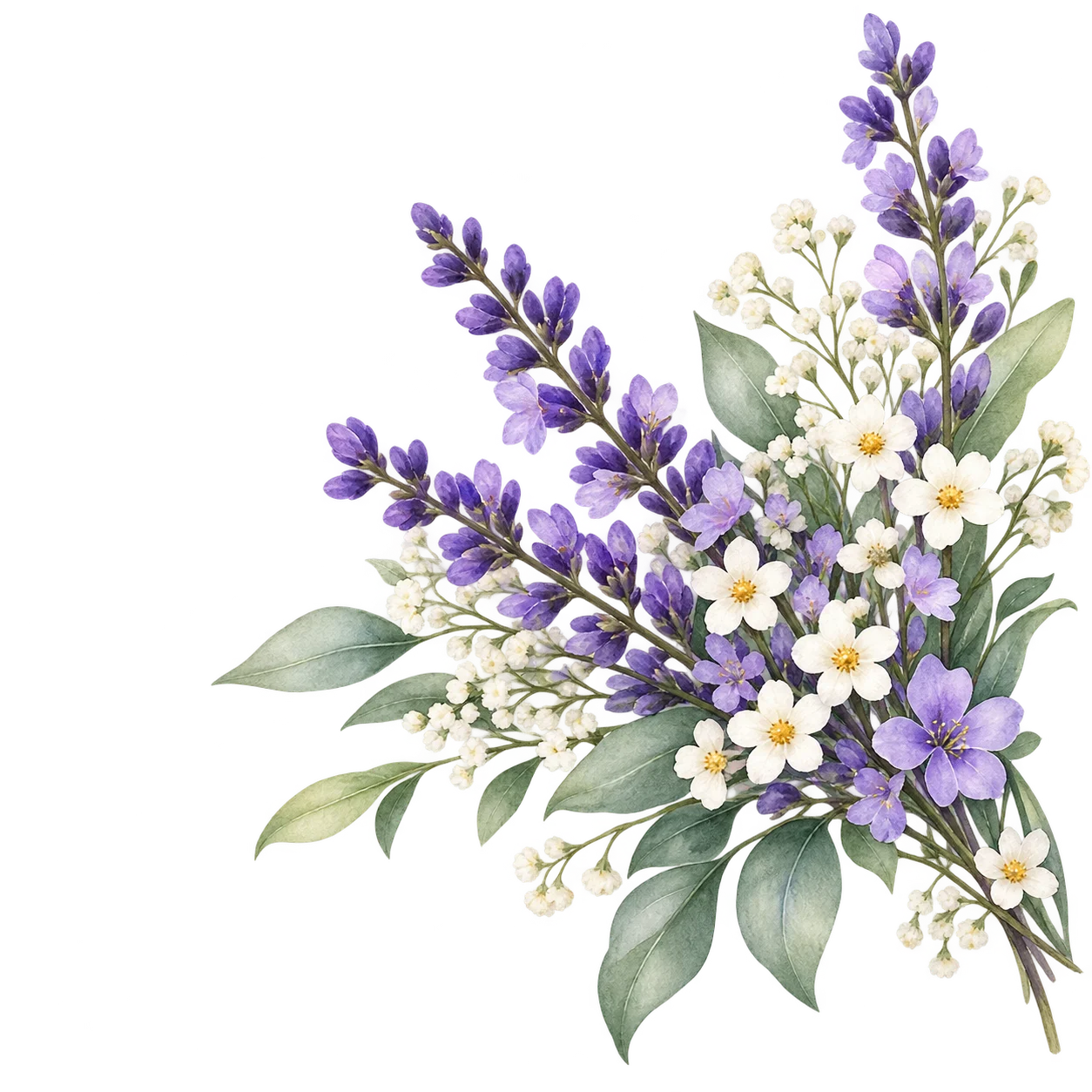 Hoa lavender trang trí góc dưới