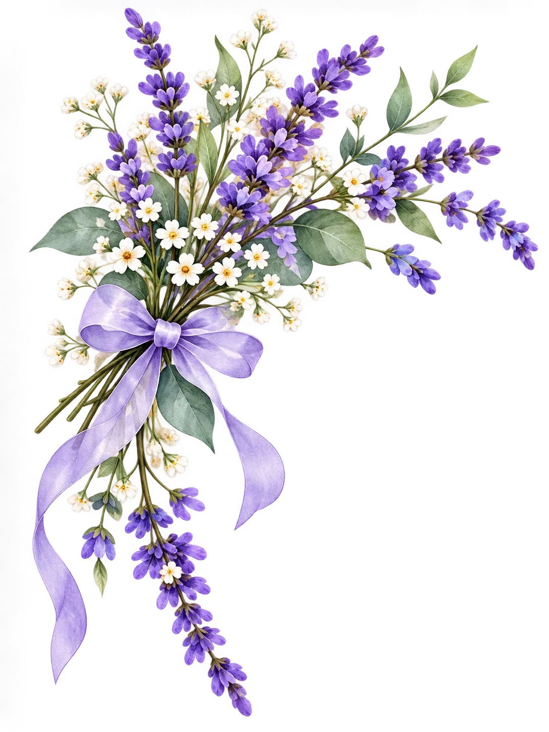 Hoa lavender trang trí góc thiệp